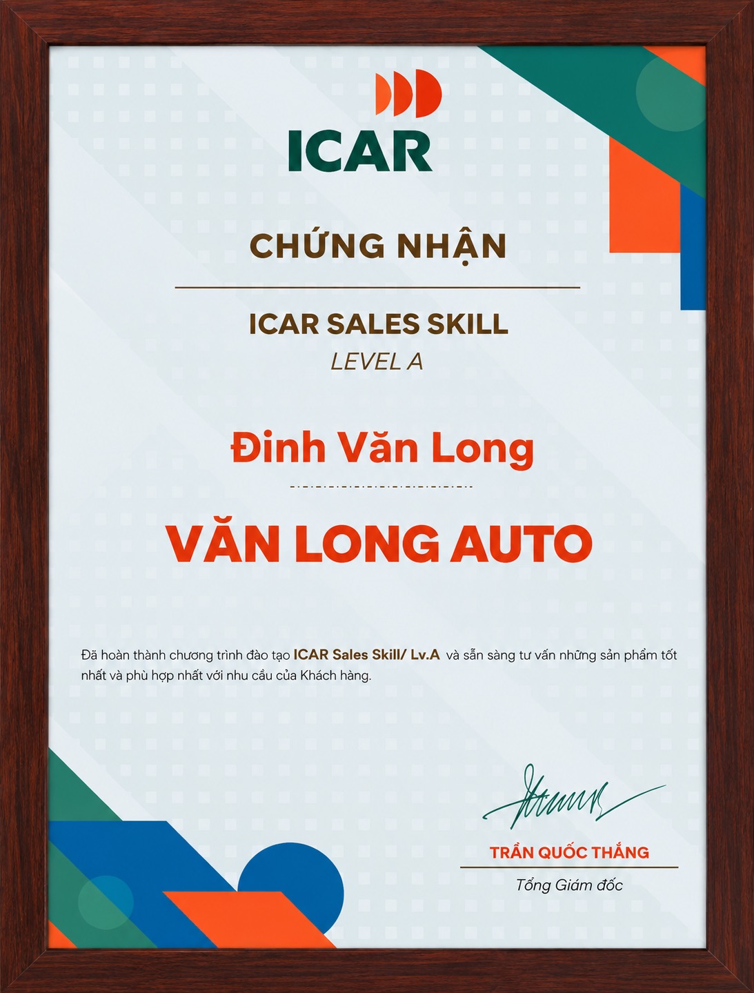Bằng khen ban tổ chức Lễ hội xe Fun Wheels Festival Hạ Long 2024